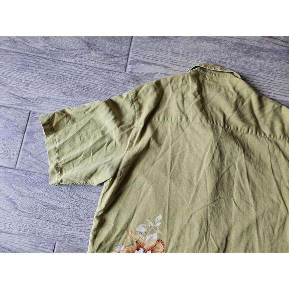 Island Republic Tropical Button Up Short Sleeve Silk Shirt Size Large Silknosic - Picture 12 of 15